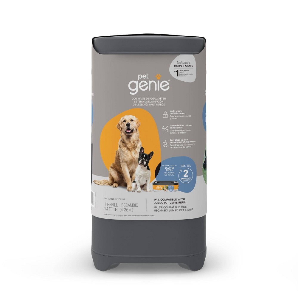 Pet Genie Pail Waste Container System - Gray