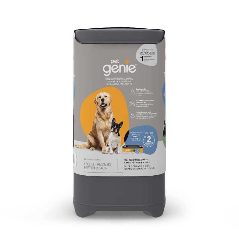Pet Genie Pail Waste Container System - Gray, 1 of 10