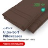 Ultra Soft Solid Pillowcases Set of 4 - Cozy & Breathable 4 Piece Pillow Covers - CGK Linens - 2 of 4