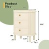 NicBex Nightstand with 3 Drawers and Handles,Wooden Accent Table with Storage for Bedroom,Living Room,Off-White - 3 of 4