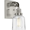 Progress Lighting Rushton 1-Light Wall Sconce, Brushed Nickel, Clear Glass Shade - 3 of 4