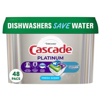Cascade Fresh Scent Platinum Dishwasher Detergent ActionPacs + Cleaner Pods - 48ct