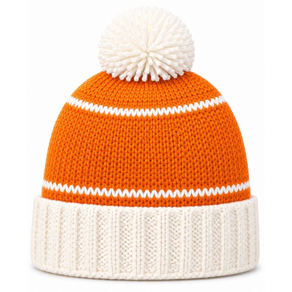 Bits & Bows Officially Licensed Tennessee Volunteers Bobble Hat, Orange/White - thumbnail 5