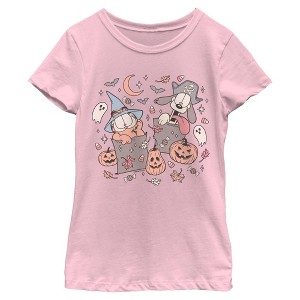 Girls Garfield Orange Cat and Odie Trick Or Treat T Shirt - 1 of 4