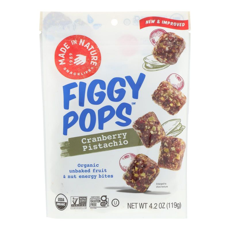 Made In Nature Figgy Pops Cranberry Pistachio Energy Bites - Case of 6/4.2 oz, 2 of 6