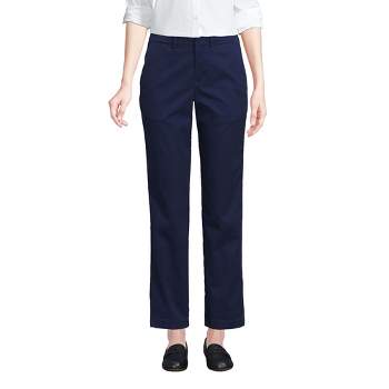 Lands' End Women's Mid Rise Classic Straight Leg Chino Ankle Pants