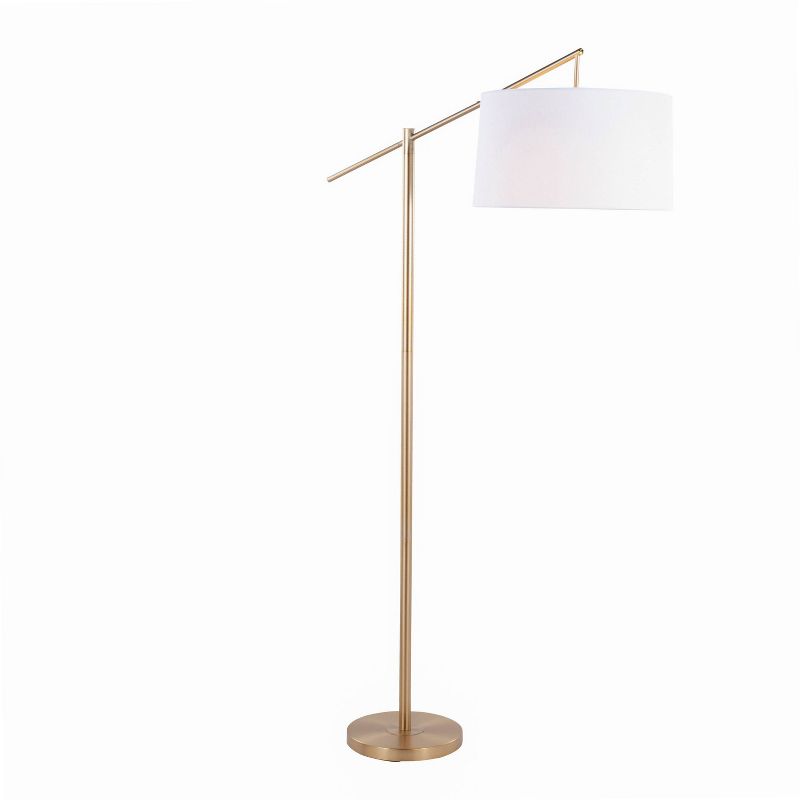 LumiSource Casper 69&#34; Contemporary Metal Floor Lamp in Gold Metal with Off-White Linen Shade from Grandview Gallery, 2 of 11