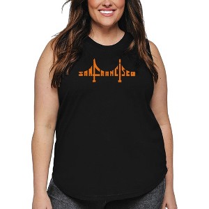 LA Pop Art Women's Word Art Tank Top - San Francisco Bridge - 1 of 4