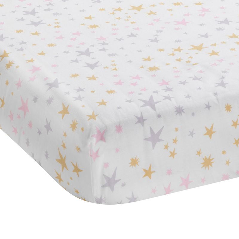 Bedtime Originals Rainbow Unicorn Pink/Purple 4-Piece Baby Crib Bedding Set, 4 of 10