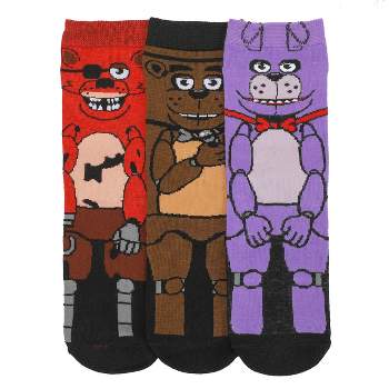 Five nights at freddy's Animatronics 3-Pack Animigos crew Socks for Youth