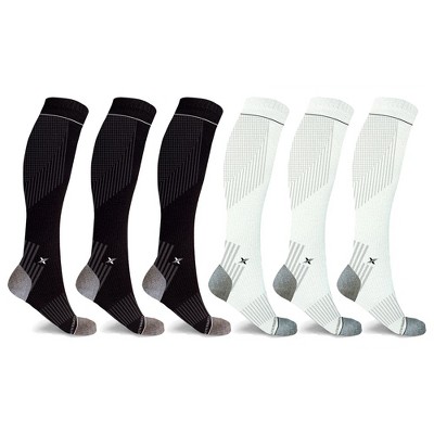 Copper Compression Socks - Knee High for Running, Athtletics, Travel - 6  Pair
