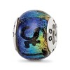 Black Bow Jewelry Orange Dichroic Glass, Sterling Silver, St Thomas Palm Tree Bead Charm - 4 of 4