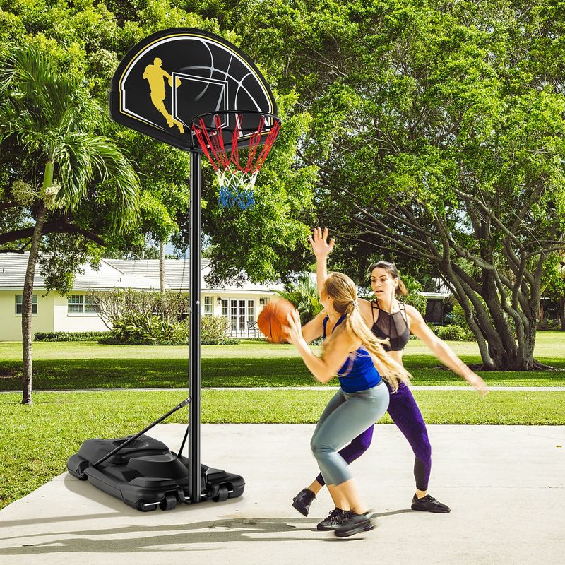 Costway 4.25-10FT Portable Adjustable Basketball Goal Hoop System with 2 Nets Fillable Base, 4 of 11