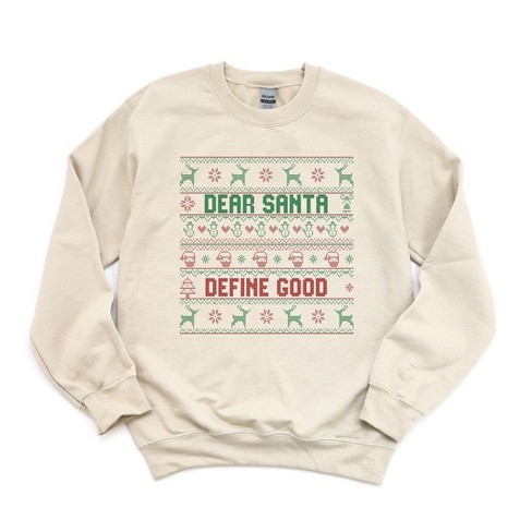 Simply Sage Market Women's Graphic Sweatshirt Santa Define Good - S - Dust - image 1 of 2