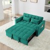 54.33" Modern Convertible Sleeper Sofa Bed with Adjustable Back, Compact Pull-Out Velvet Loveseat for Small Apartments or Offices–The Pop Home - 3 of 4