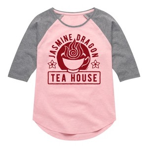Girls' - Avatar: The Last Airbender - Jasmine Dragon Tea Shirt Tail Raglan Graphic T-shirt - 1 of 4