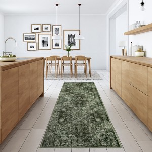 Garvee Washable Living Room Area Rug Vintage Print Non-Slip Runner Vintage Indoor Large Carpet for Bedroom Dining Room Office - 1 of 4