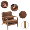 DOMETOUR Oak Armrest Oak Upholstered Single Lounge Chair Indoor Lounge Chair Orange 65 x 75 x 81cm - 4 of 4