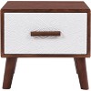 70 Inch Modern TV Stand Set with 2 End Tables, Brown & White MDF/Wood Entertainment Center with Embossed Drawers - 4 of 4