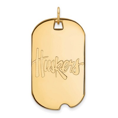 Black Bow Jewelry 10k Yellow Gold Nebraska Cornhuskers NCAA Large Pendant