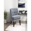 26"1pc Modern Dark Gray Upholstery Button Tufted Accent Chair - 2 of 4