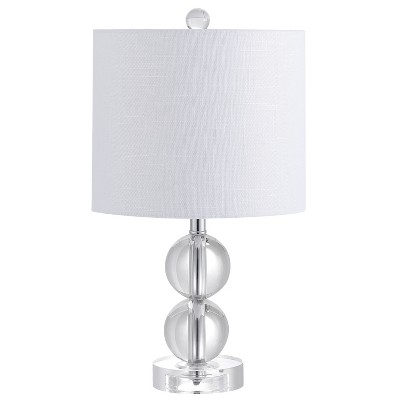 Brooklyn 17.5" Clear Crystal LED Table Lamp with White Shade