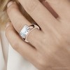 Pompeii3 Certified 2 2/3ct East West Emerald Cut Engagement Ring Gold or Pt Lab Created - 3 of 4