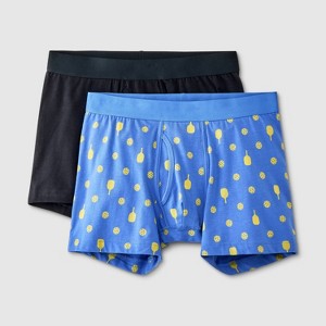 Men's Pickleball Print Boxer Briefs 2pk - Goodfellow & Co™ Blue - 1 of 4