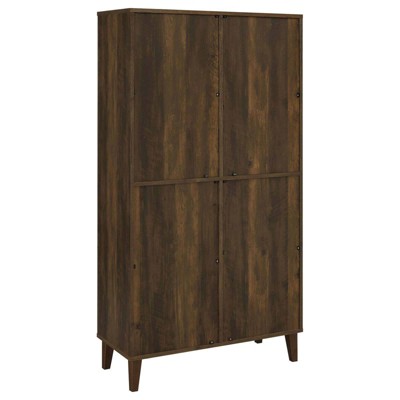 Elouise Tall Brown Wood Office Cabinet with Adjustable Shelving