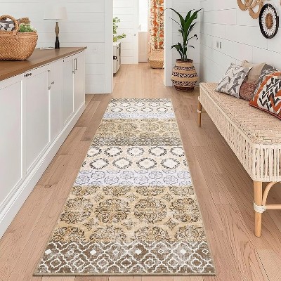 Washable Printed Rug Non Slip Low Pile Rug Soft Throw Floor Cover Foldable Indoor Carpet for Living Room Bedroom Playroom Nursery