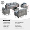 XIZZI 9PCS Patio Furniture Set with Sectional Sofa, All Weather PE Wicker Conversation Couch Set with Swivel Rocking Chairs and Side Table - 3 of 4