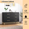 6-Drawer Wooden Dresser for Bedroom,Dresser TV Stand, Modern Storage Chest, Chest of Drawers for Bedroom, Living Room, Hallway, Entryway, Babyroom - 3 of 4