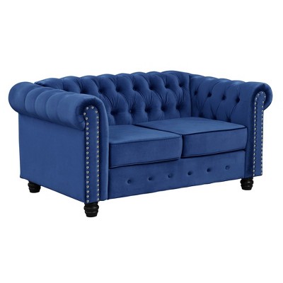 Bernice Petite Mid Century Modern Tufted Sofa Blue - Christopher Knight ...