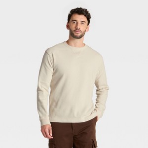 Men's Vintage Textured Crewneck Long Sleeve Shirt - Goodfellow & Co™ - 1 of 3