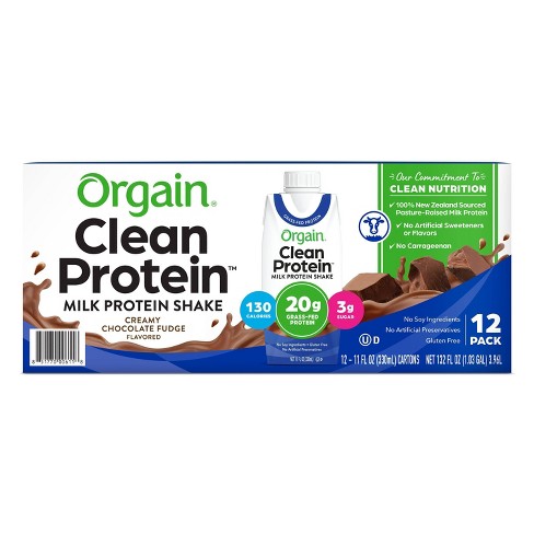 Orgain Clean Grass-Fed Protein Shake - Creamy Chocolate Fudge - 12ct - image 1 of 4