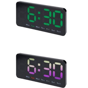 REGALWOVEN 2 Pcs Plastic Digital Dimmable Big Numbers Display Table Clock 8.3 x 4.3 x 1.2 Inches - 1 of 4