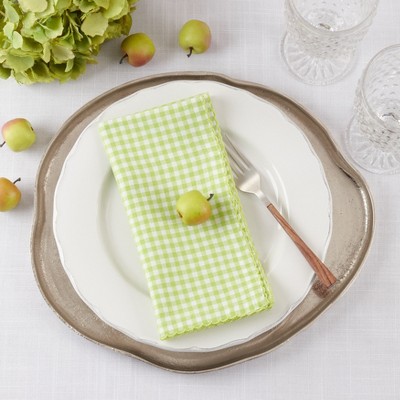 Green Cotton Gingham Design Table Napkins Set of 4