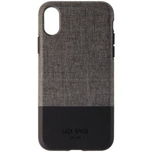Jack Spade Color-Block Series Hybrid Case for iPhone X - Gray Fabric/Black - 1 of 1
