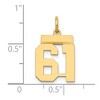 Black Bow Jewelry 14k Yellow Gold, Athletic Collection, Small Polished Number 61 Pendant - 4 of 4