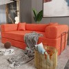 Modular Corduroy Folding Floor Sofa Bed with Soft Cushions, Convertible Sleeper Sofa for Small Spaces, Living Room or Bedroom – The Pop Home - 3 of 4