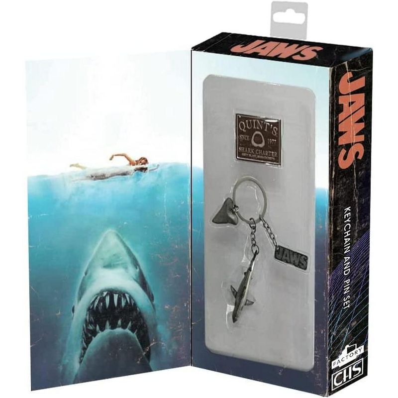 Factory Entertainment Jaws CHS Video Box Keychain & Pin Set, 3 of 4