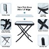 3-Piece Outdoor Bistro Set with Glass Table & 2 Folding Chairs for Patios, Balconies, Gardens & Small Outdoor Spaces - 3 of 4