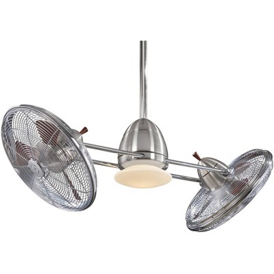 42" Minka Aire Gyro Brushed Nickel and Chrome LED Ceiling Fan