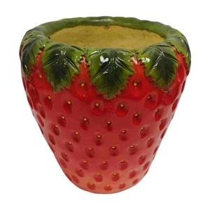 SEVOBAL Strawberry Home Decor Flower Pot Fruit Flowerpot Indoor Outdoor Garden Patio Novel Vividly Flower Pot Gift Present, Red, 12.2"*12.2"*12.4" - 1 of 4