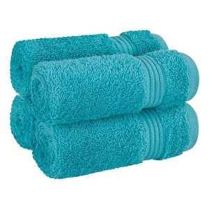 American Soft Linen 100% Cotton Turkish Premium Quality 4 Piece Washcloth Set, 13x13 inches Washcloth Hand Face Towels for Bathroom and Kitchen Washrags - 1 of 4