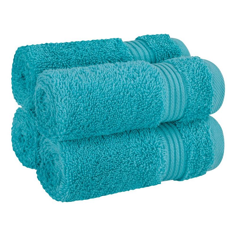 American Soft Linen Bekos 4 Pack Washcloth Set, 100% Cotton Washcloth Hand Face Towels for Bathroom and Kitchen, 1 of 7