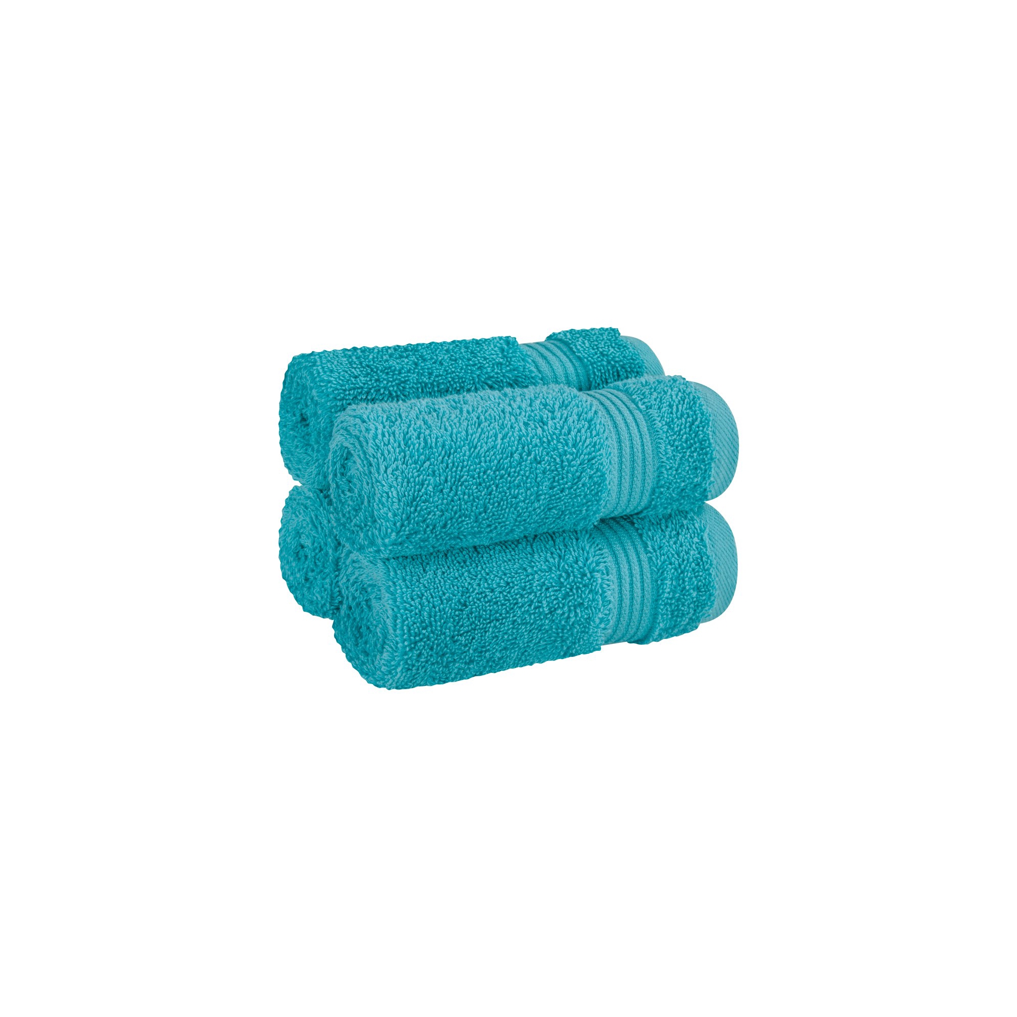 American Soft Linen Bekos 4 Pack Washcloth Set, 100% Cotton Washcloth Hand Face Towels for Bathroom and Kitchen, Aqua Blue