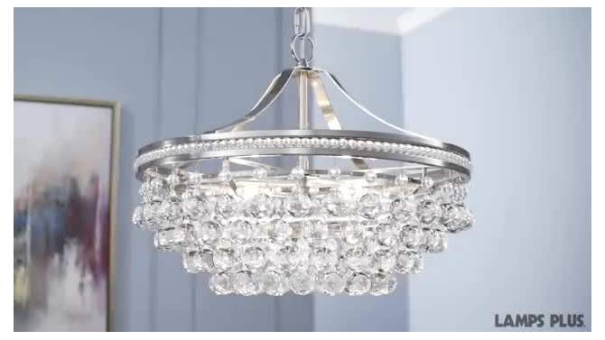 Vienna Full Spectrum Wohlfurst Brushed Nickel Pendant Chandelier 20 1/4" Wide Clear Crystal 5-Light Fixture for Dining Room House Foyer Kitchen Island, 2 of 11, play video