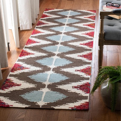 Handwoven Geometric Multicolor Wool Area Rug