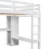 NicBex Full Size Loft Bed with L-Shaped Desk Wooden Bed Frame with Wardrobe, Shelves, Ladder and Full Length Guardrail, No Box Spring Required - 4 of 4